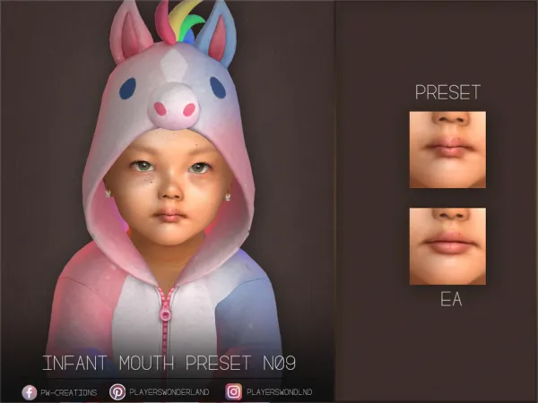 Mix Infant Mouth Preset N09 by PlayersWonderland - The Sims 4 Custom Content