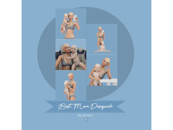 Mix Best Mom Posepack - The Sims 4 Custom Content