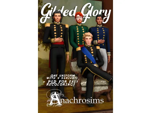 Maxis Match Gilded Glory (A Courageous Brave Recolor) by anachrosims - The Sims 4 Custom Content