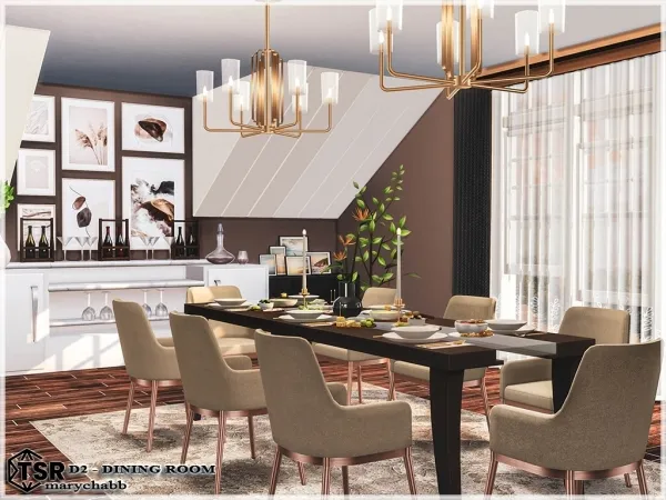 Mix D2 Dinning Room - The Sims 4 Custom Content