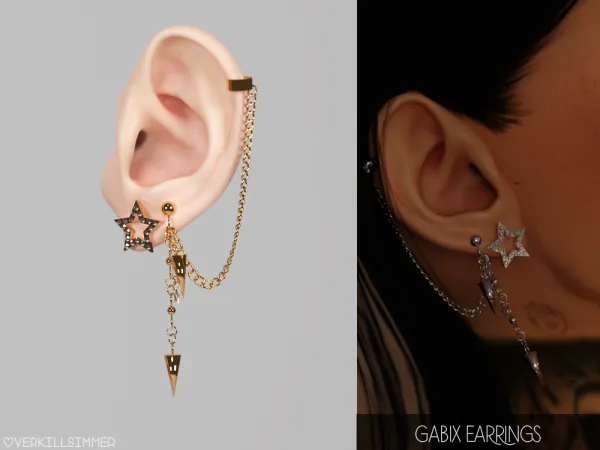Alpha GabiX earrings - The Sims 4 Custom Content