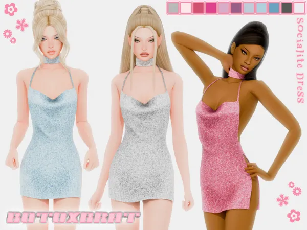 Mix Socialite Dress by B0T0XBRAT - The Sims 4 Custom Content