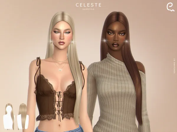Maxis Match Celeste Hairstyle by Enriques4 - The Sims 4 Custom Content