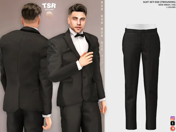 Alpha SUIT SET 550 (TROUSERS) BD1421 tr by busra - The Sims 4 Custom Content