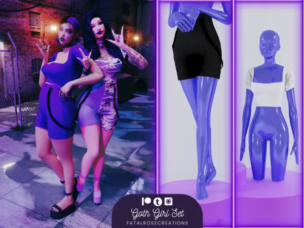 Maxis Match Goth Girl Set - The Sims 4 Custom Content
