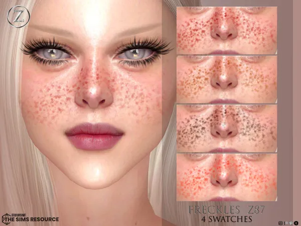 Alpha FRECKLES Z87 by ZENX - The Sims 4 Custom Content