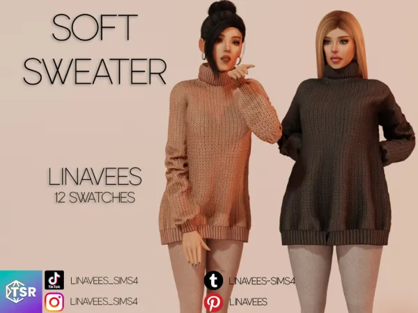 Alpha OCTAVIA SOFT SWEATER by linavees - The Sims 4 Custom Content
