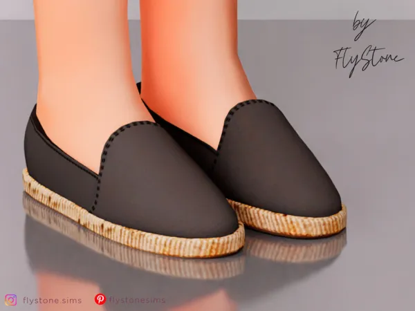 Maxis Match Child Suede Flats With Rope Sole by FlyStone - The Sims 4 Custom Content