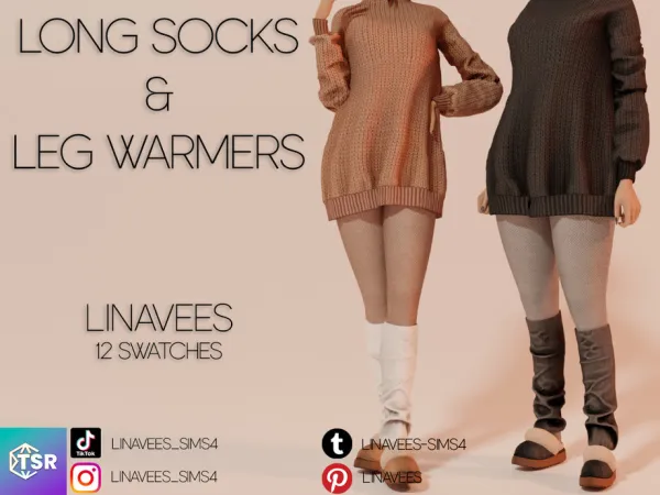 Alpha OCTAVIA LONG SOCKS LEG WARMERS by linavees - The Sims 4 Custom Content