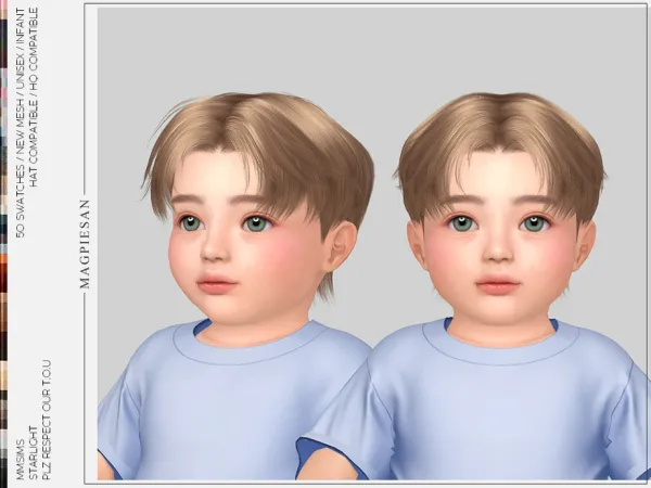 Alpha Starlight Hair for Infant by magpiesan - The Sims 4 Custom Content