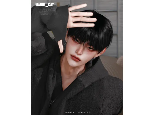 Alpha HAIR Layers haircut No hat by Maonicat - The Sims 4 Custom Content