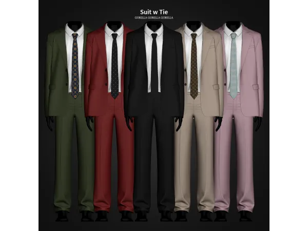 Alpha Suit w Tie by Gorilla Gorilla Gorilla - The Sims 4 Custom Content