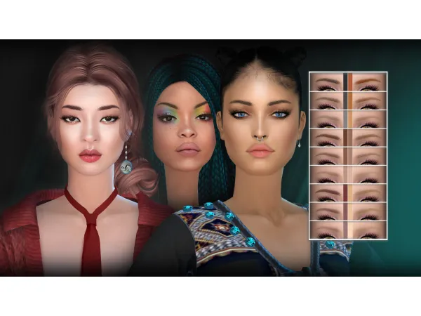 Alpha EYEBROWS 11 RX by BAkalia - The Sims 4 Custom Content
