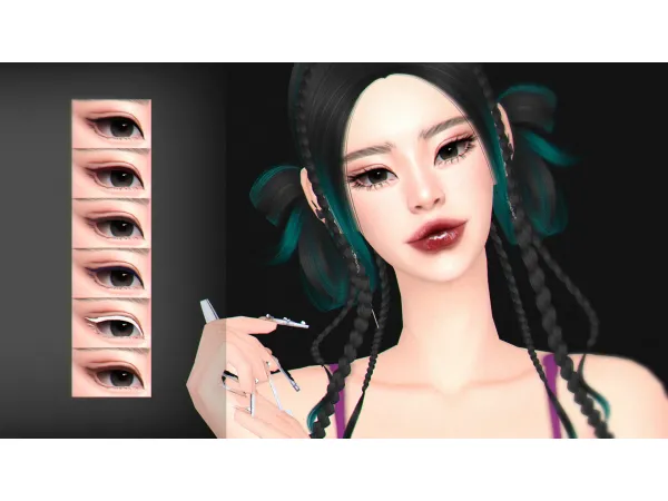 Mix TATTOE EYELINER by Kikuruacchi - The Sims 4 Custom Content