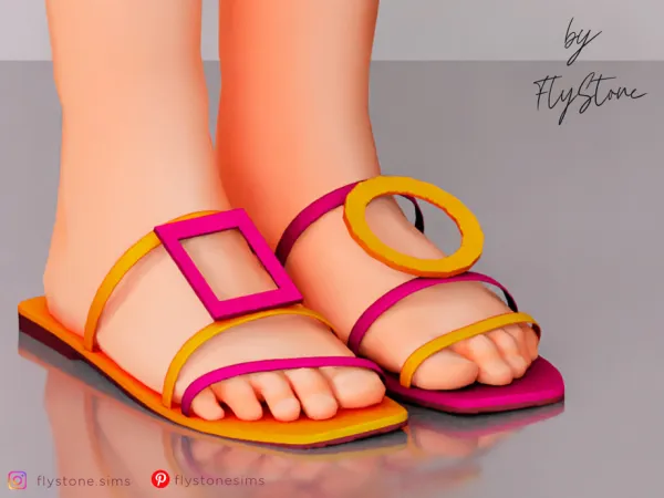 Maxis Match Child Sandals With Geometric Shapes by FlyStone - The Sims 4 Custom Content