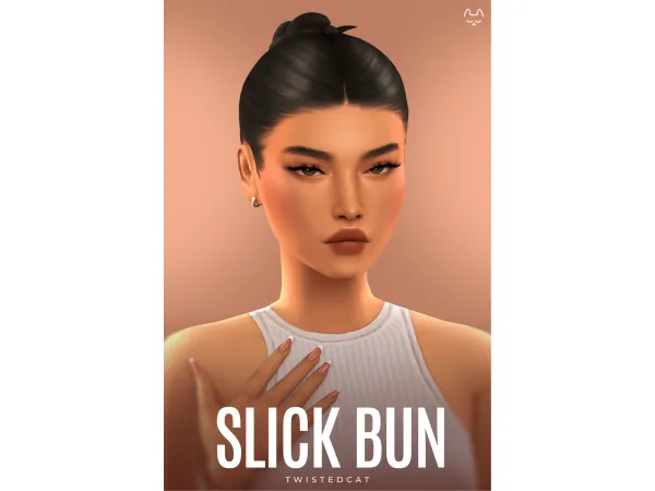Maxis Match Slick Bun by TwistedCat - The Sims 4 Custom Content
