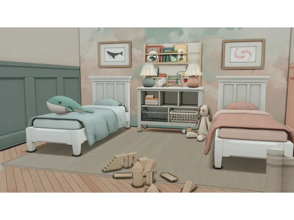 Maxis Match COASTAL TWINS BEDROO ( ) by PilarLeonYT - The Sims 4 Custom Content