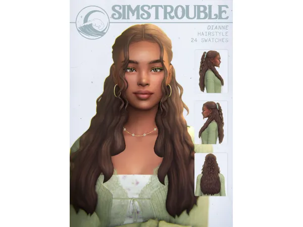 Maxis Match Dianne Hairstyle (3 Versions) by simstrouble - The Sims 4 Custom Content