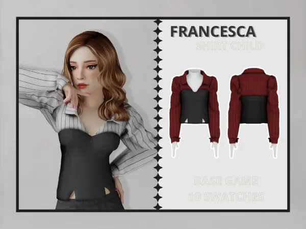 Alpha Francesca Shirt Child - The Sims 4 Custom Content