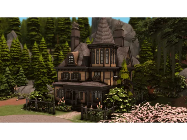 Maxis Match Dark Academia Witch House III by PlumbobKingdom - The Sims 4 Custom Content
