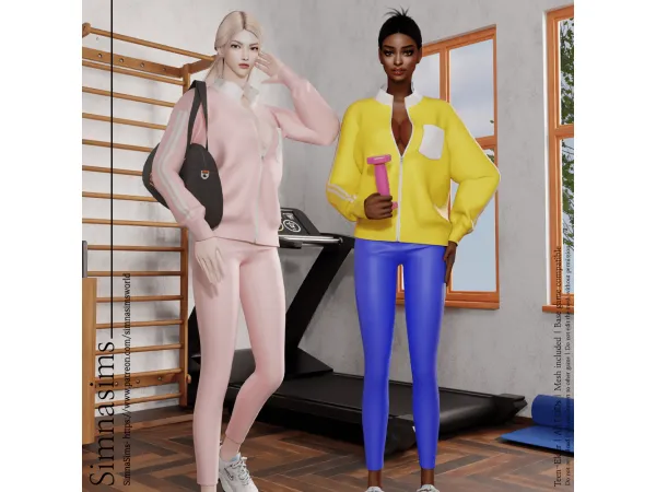 Maxis Match [Simna] Kayla outfit top leggings - The Sims 4 Custom Content