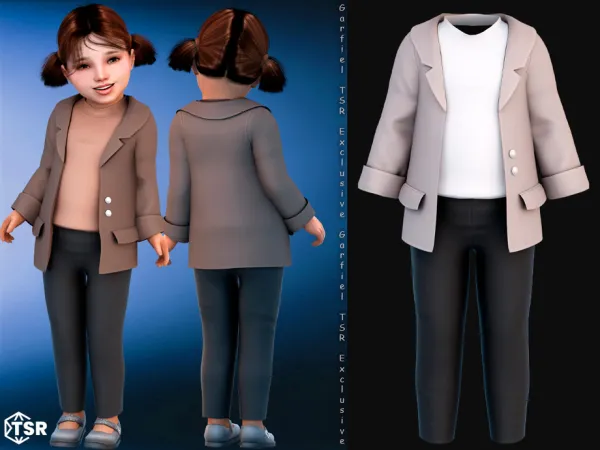 Maxis Match Dorothea Casual toddler blazer set by Garfiel - The Sims 4 Custom Content