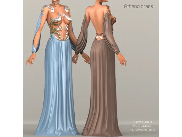 Alpha Athena dress by Belaloallure1 - The Sims 4 Custom Content
