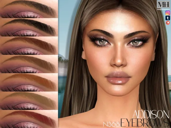 Alpha Addison Eyebrows N368 by MagicHand - The Sims 4 Custom Content