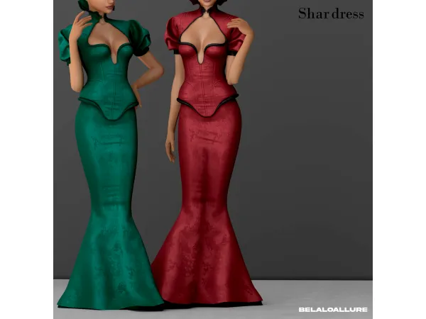 Alpha Shar dress by Belaloallure - The Sims 4 Custom Content