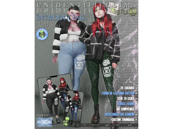 Mix Antisocial Skinny Jeans - The Sims 4 Custom Content