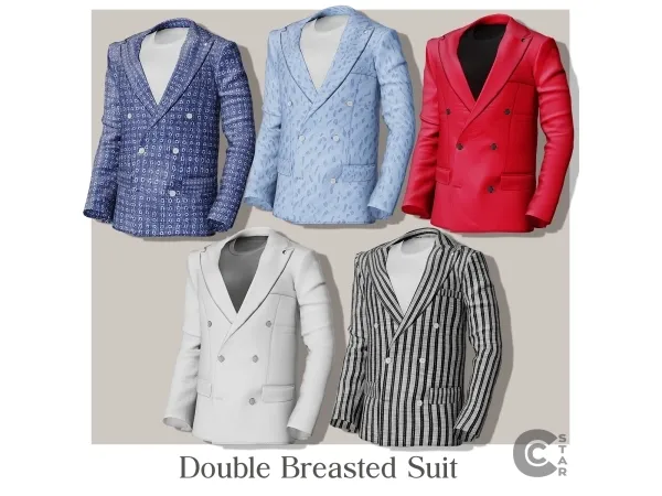 Alpha Double Breasted Suit - The Sims 4 Custom Content