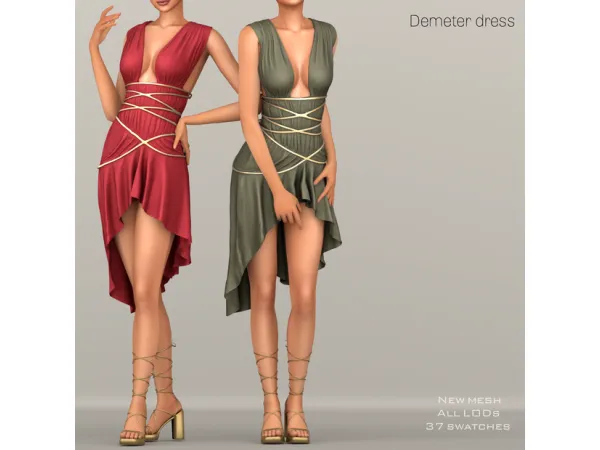 Alpha Artemis Dress by Belaloallure - The Sims 4 Custom Content