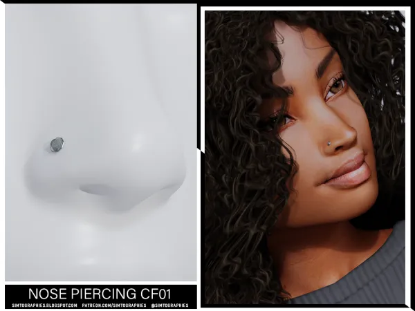 Alpha Nose Piercing CF01 - The Sims 4 Custom Content
