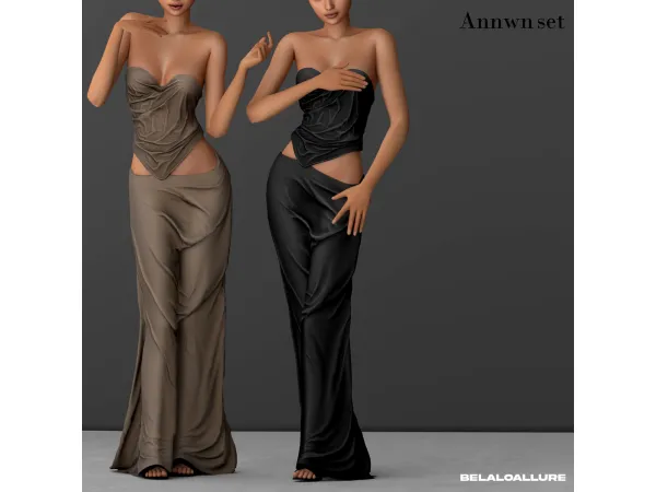 Alpha Annwn topskirt by belaloallure - The Sims 4 Custom Content