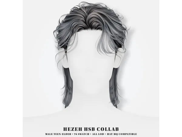 Alpha [Hezeh]HSB Collab Hair_Ingame ver - The Sims 4 Custom Content