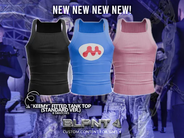 Alpha BLUPRNT KEEMY Fitted Tank Top (Standard Version) - The Sims 4 Custom Content