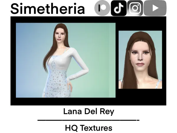 Alpha Sims 4 Realistic Lana Del Rey Download [Skin Sim Eyes] - The Sims 4 Custom Content