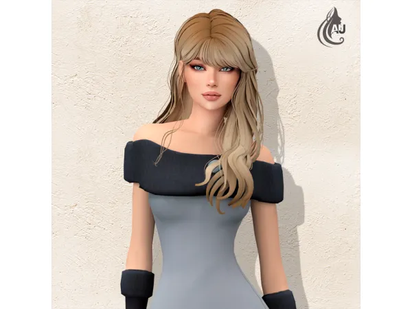Maxis Match FEMALE MAXIS MATCH LONG WAVY HAIRSTYLE by aurumsims - The Sims 4 Custom Content
