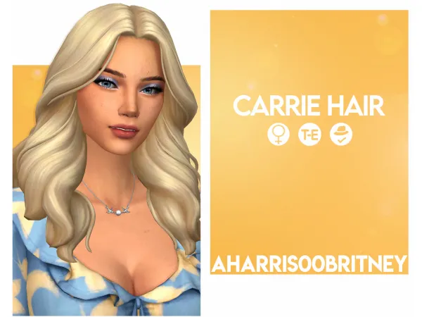 Maxis Match Carrie Hair by aharris00britney - The Sims 4 Custom Content