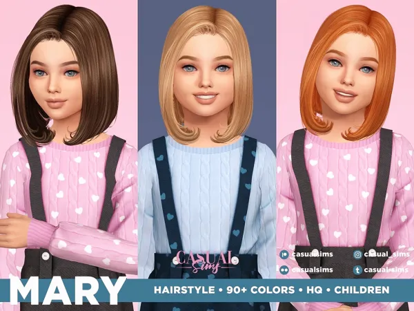 Alpha Mary Hairstyle for Children - The Sims 4 Custom Content