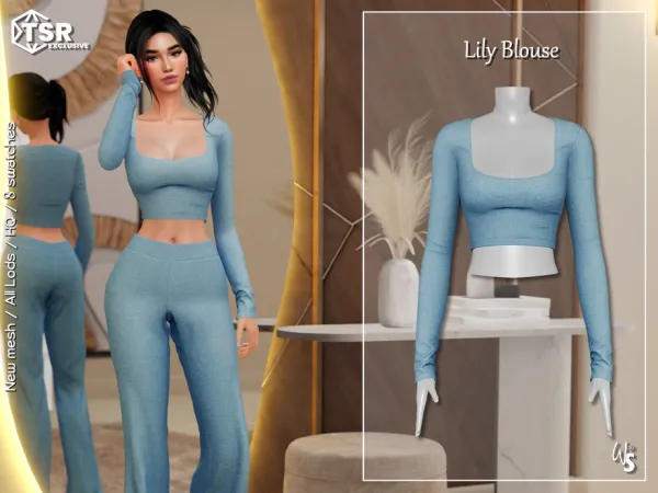 Mix Lily Blouse by WisteriaSims - The Sims 4 Custom Content