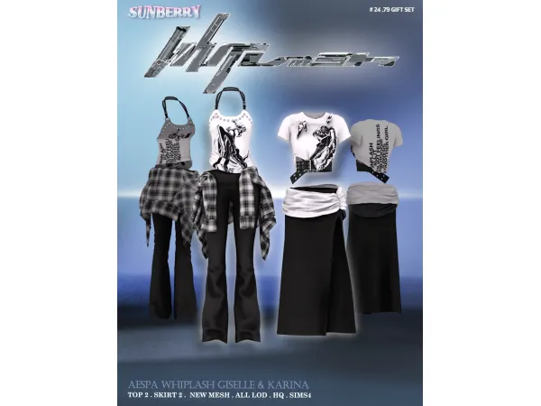 Alpha [SUNBERRY] AESPA Whiplash GISELLE KARINA - The Sims 4 Custom Content