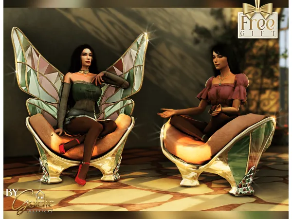 Alpha Beautifly (seating set) - The Sims 4 Custom Content