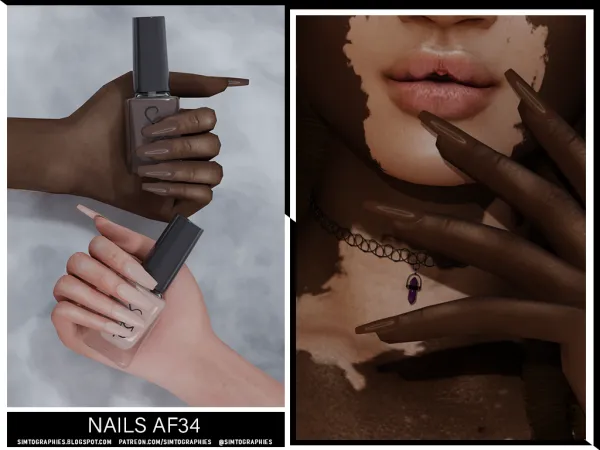 Alpha Nails AF34 - The Sims 4 Custom Content