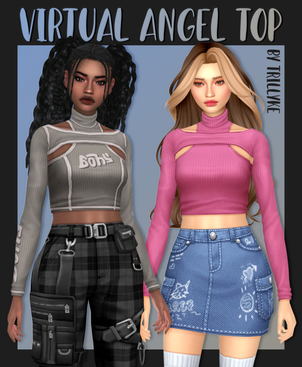 Maxis Match Virtual Angel Top by simsfinds - The Sims 4 Custom Content