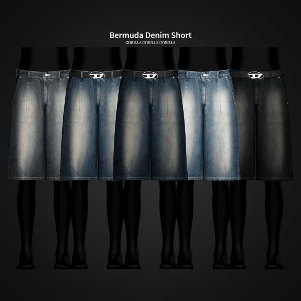 Alpha Bermuda Denim Short by simsfinds - The Sims 4 Custom Content