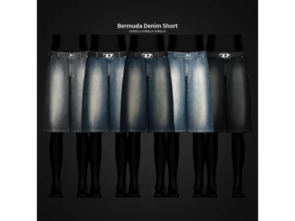 Alpha Bermuda Denim Short by gorillax3 - The Sims 4 Custom Content
