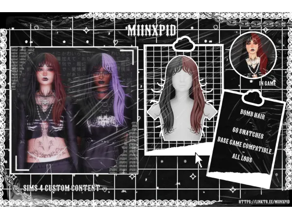 Maxis Match Bomb Hair by miinxpid - The Sims 4 Custom Content