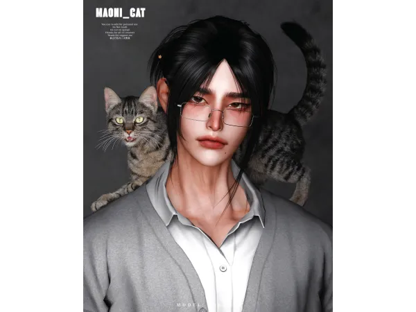 Alpha HAIR No34 by Maonicat - The Sims 4 Custom Content