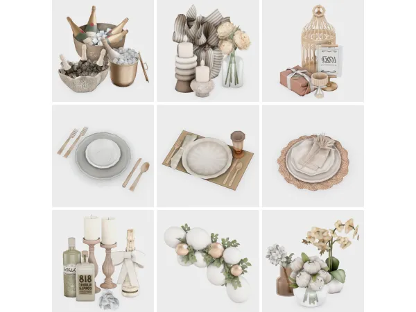 Maxis Match must have dinner party items sims 4 finds by boujeesimss - The Sims 4 Custom Content